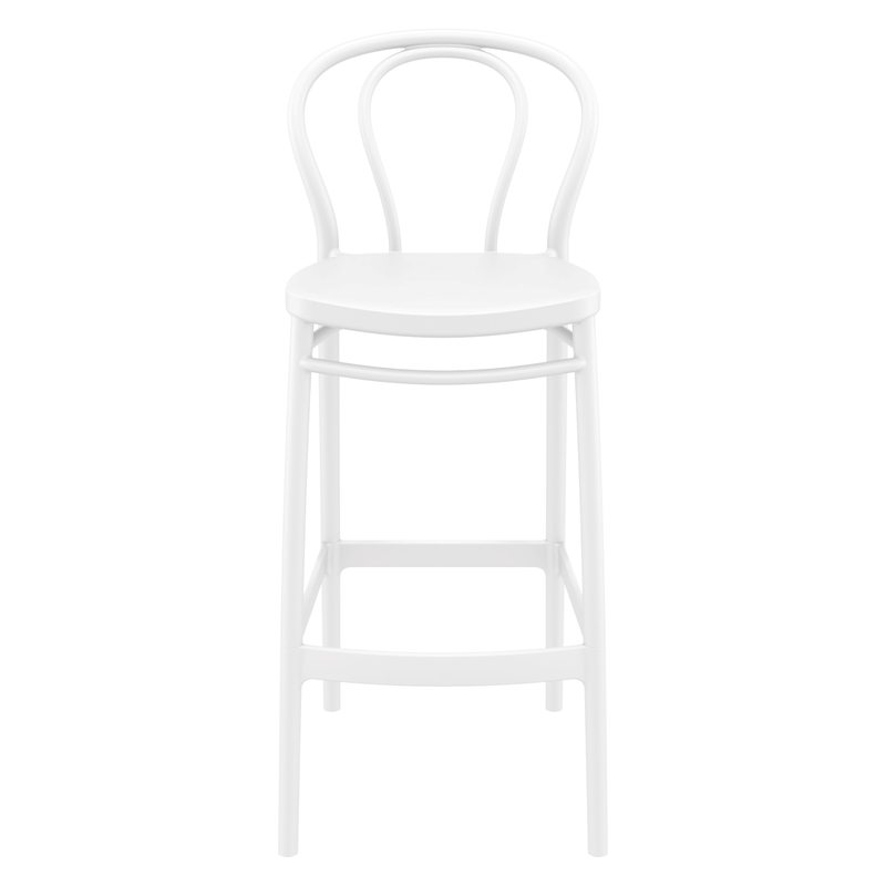 Home Square Contemporary Indoor Outdoor Bar Stool in White - Set of 2