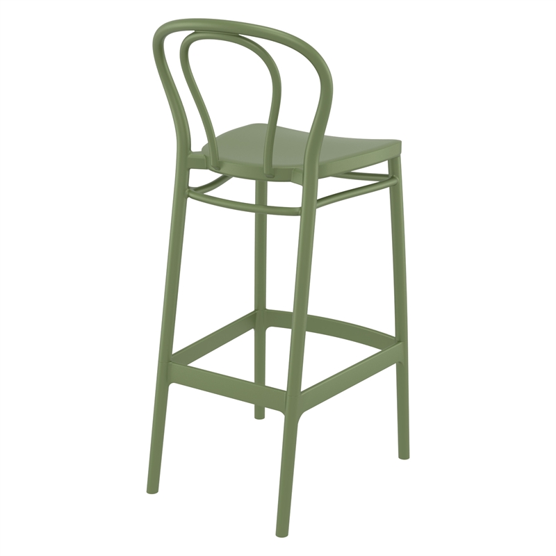 Home Square Indoor Outdoor Bar Stool in Olive Green - Set of 2
