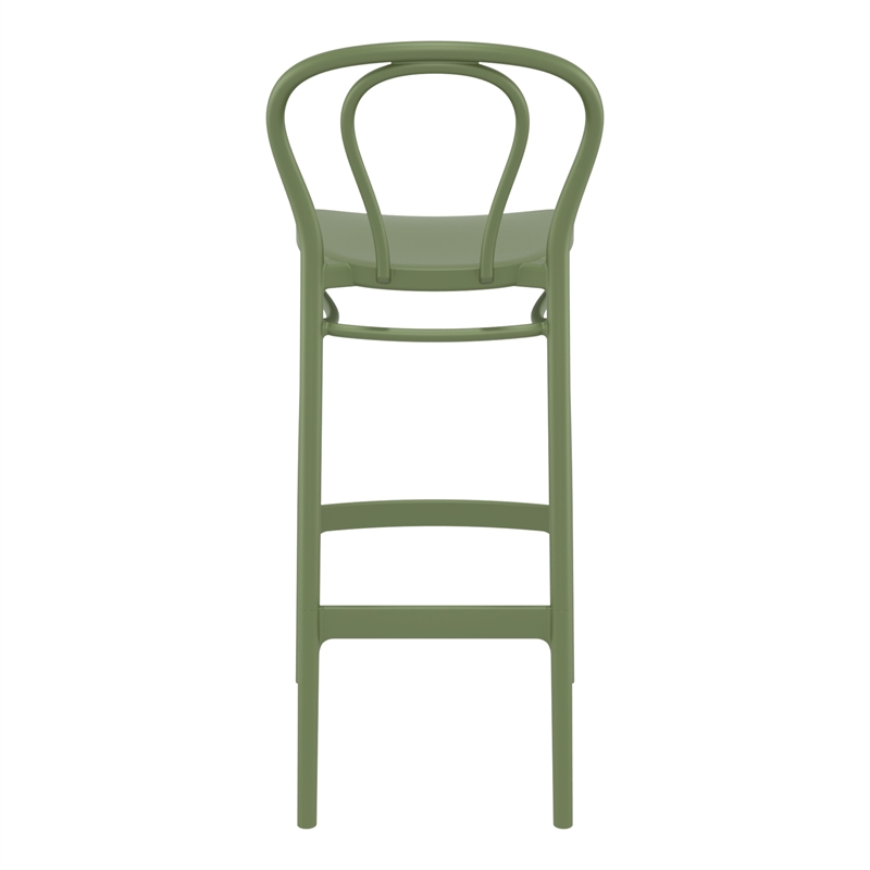 Home Square Indoor Outdoor Bar Stool in Olive Green - Set of 2