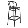 Home Square Contemporary Indoor Outdoor Bar Stool in Black - Set of 2