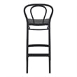 Home Square Contemporary Indoor Outdoor Bar Stool in Black - Set of 2