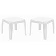 Home Square Square Resin Patio Side Table in White - Set of 2