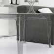 Home Square Polycarbonate Patio Side Table in Transparent Clear - Set of 2