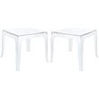 Home Square Polycarbonate Patio Side Table in Transparent Clear - Set of 2