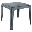 Home Square Polycarbonate Patio Side Table in Transparent Black - Set of 2
