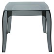Home Square Polycarbonate Patio Side Table in Transparent Black - Set of 2