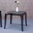 Home Square Polycarbonate Patio Side Table in Transparent Black - Set of 2