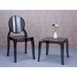 Home Square Polycarbonate Patio Side Table in Transparent Black - Set of 2