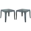Home Square Polycarbonate Patio Side Table in Transparent Black - Set of 2