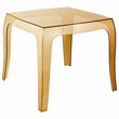 Home Square Polycarbonate Patio Side Table in Transparent Amber - Set of 2