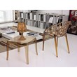 Home Square Polycarbonate Patio Side Table in Transparent Amber - Set of 2