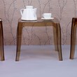 Home Square Polycarbonate Patio Side Table in Transparent Amber - Set of 2