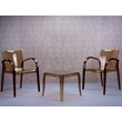 Home Square Polycarbonate Patio Side Table in Transparent Amber - Set of 2