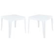 Home Square Polycarbonate Patio Side Table in Glossy White - Set of 2