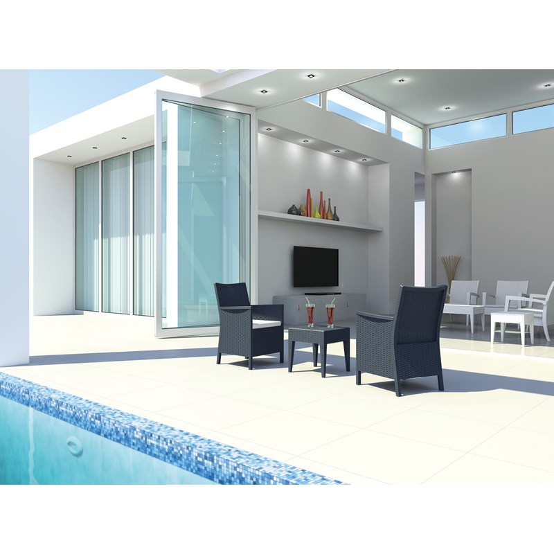 Home Square Square Patio End Table in Dark Gray - Set of 2