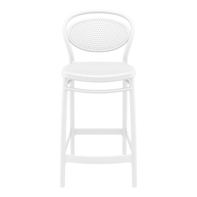 Home Square Indoor Outdoor Counter in Stool White - Set of 2