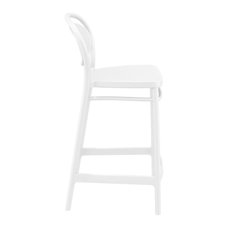 Home Square Indoor Outdoor Counter in Stool White - Set of 2