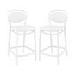 Home Square Indoor Outdoor Counter in Stool White - Set of 2
