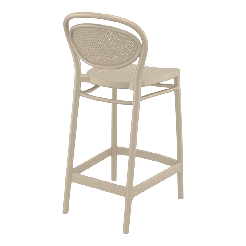 Home Square Indoor Outdoor Counter Stool in Taupe - Set of 2