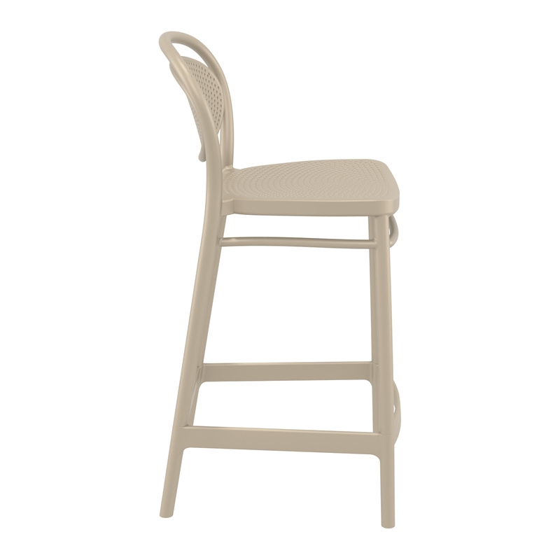 Home Square Indoor Outdoor Counter Stool in Taupe - Set of 2