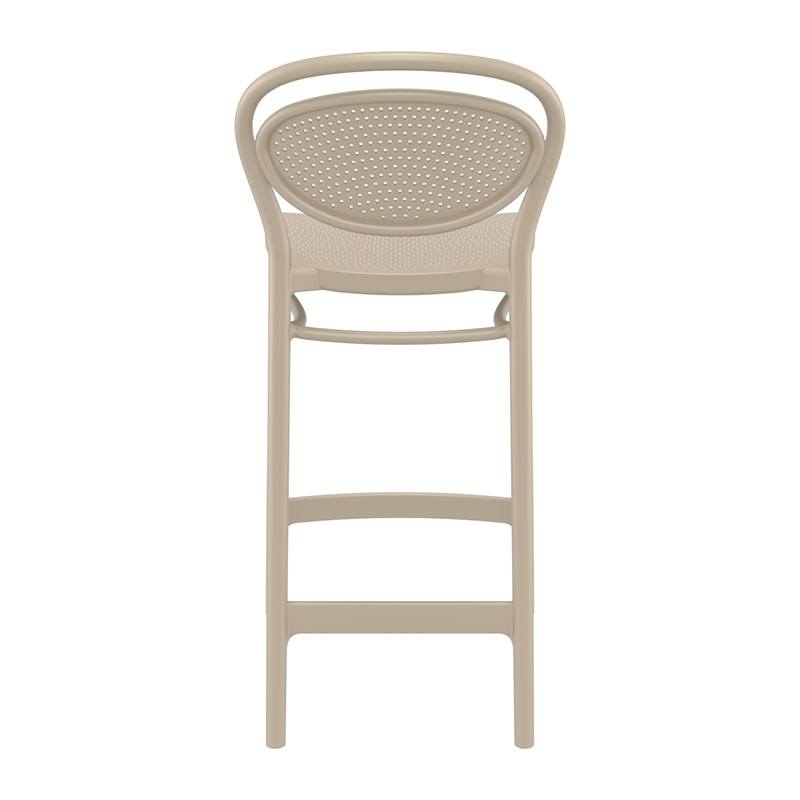 Home Square Indoor Outdoor Counter Stool in Taupe - Set of 2