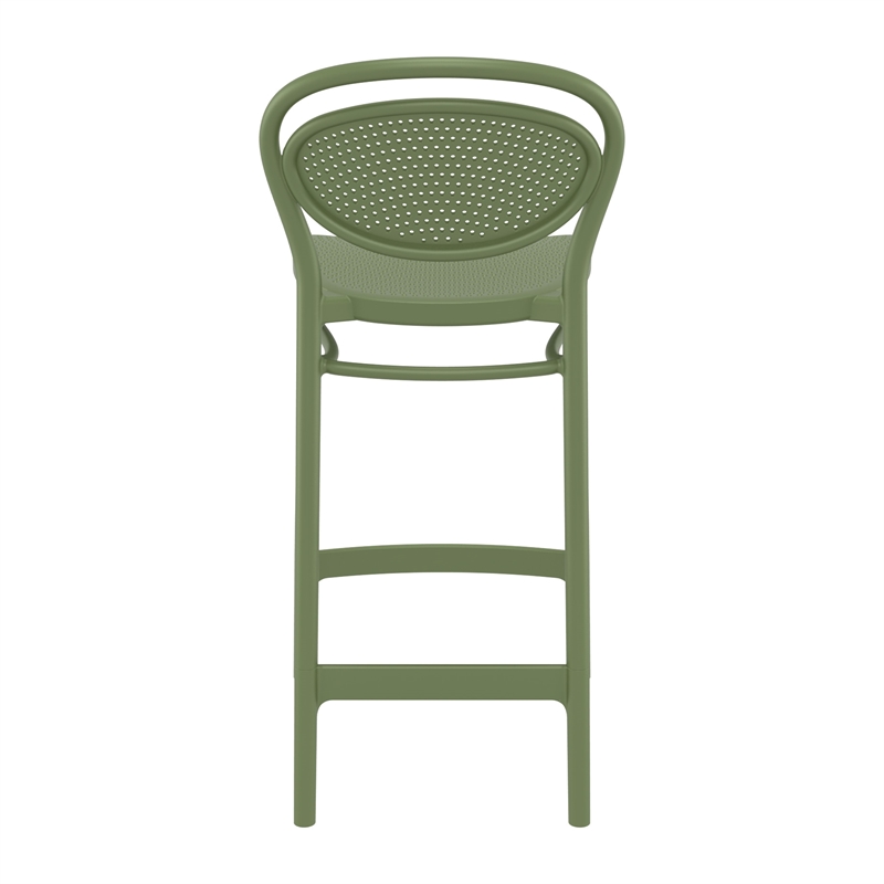 Home Square Indoor Outdoor Counter Stool in Olive Green - Set of 2