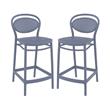 Home Square Indoor Outdoor Counter Stool in Dark Gray - Set of 2
