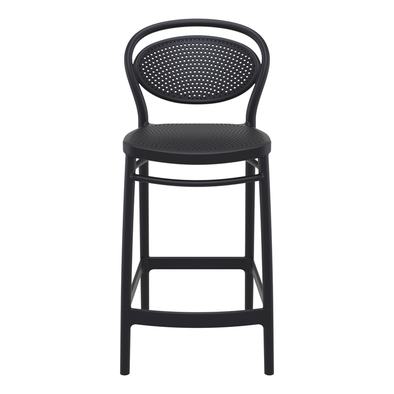 Home Square Indoor Outdoor Counter Stool in Black - Set of 2