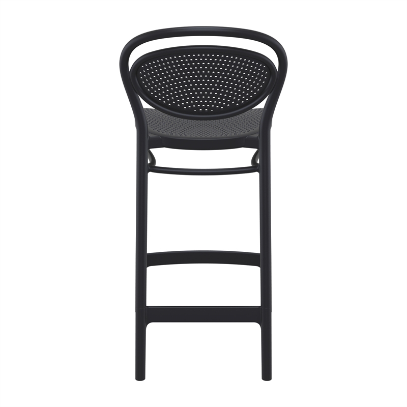 Home Square Indoor Outdoor Counter Stool in Black - Set of 2