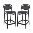 Home Square Indoor Outdoor Counter Stool in Black - Set of 2