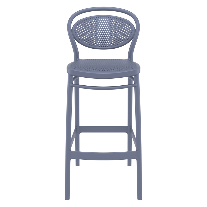 Home Square Indoor Outdoor Bar Stool in Dark Gray - Set of 2