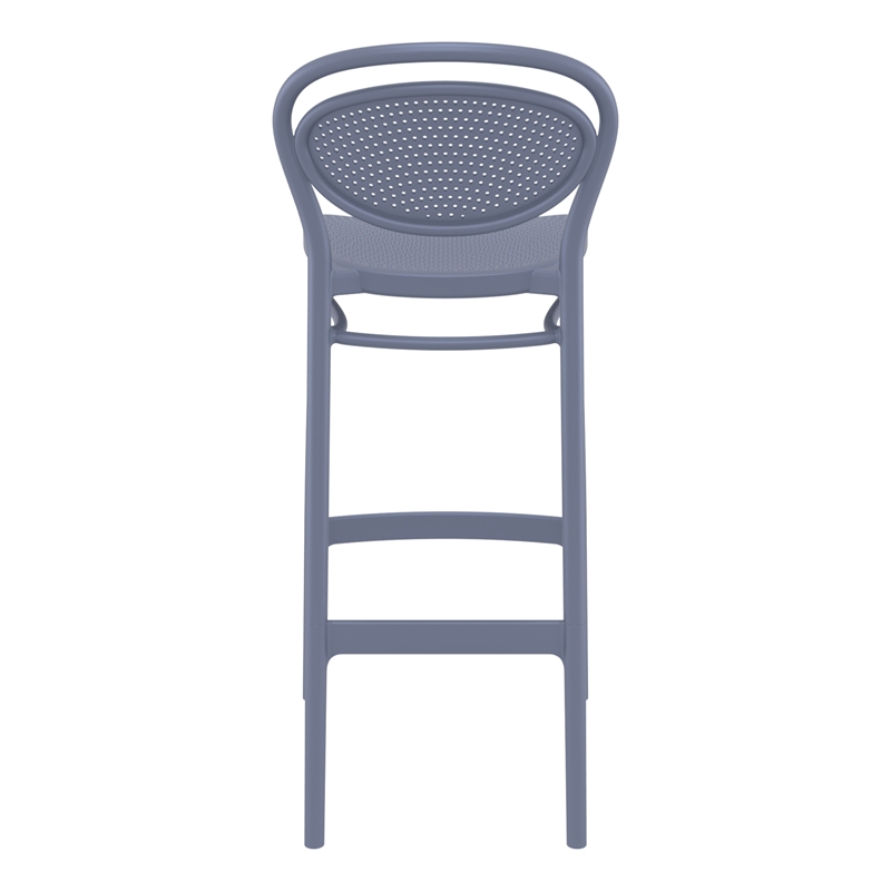 Home Square Indoor Outdoor Bar Stool in Dark Gray - Set of 2