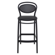 Home Square Contemporary Resin Indoor Outdoor Bar Stool in Black - Set of 2