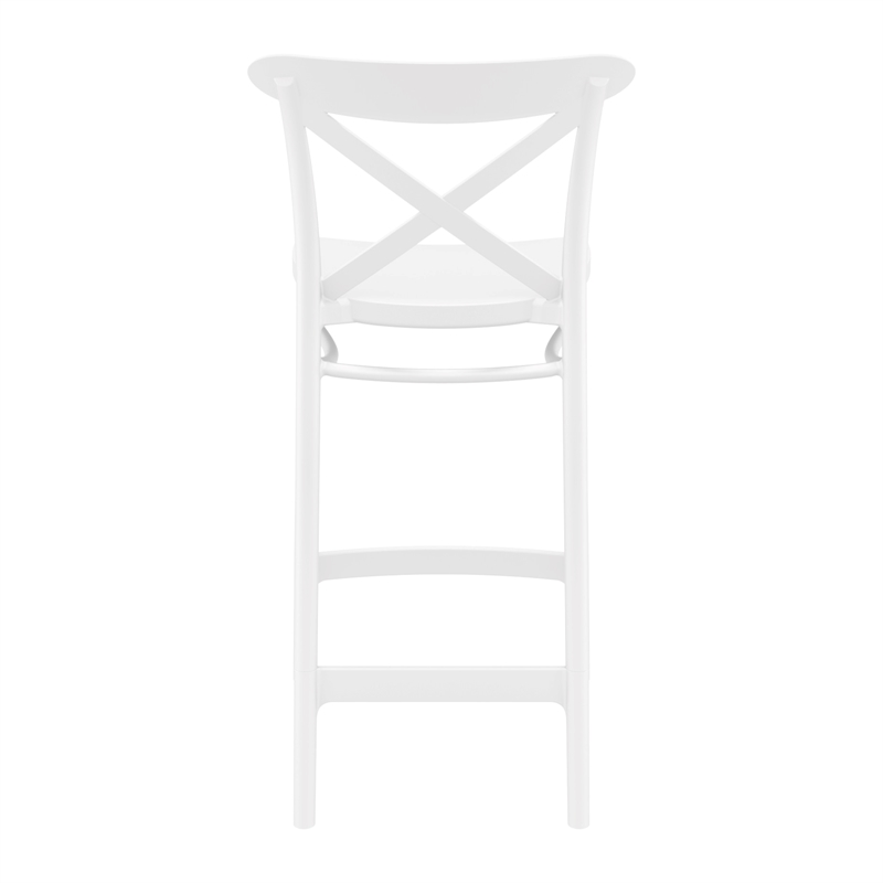 Home Square Cross Indoor Outdoor Counter Stool in White - Set of 2