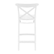 Home Square Cross Indoor Outdoor Counter Stool in White - Set of 2