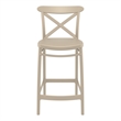 Home Square Cross Indoor Outdoor Counter Stool in Taupe - Set of 2