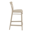 Home Square Cross Indoor Outdoor Counter Stool in Taupe - Set of 2