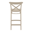 Home Square Cross Indoor Outdoor Counter Stool in Taupe - Set of 2
