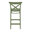 Home Square Cross Indoor Outdoor Counter Stool in Olive Green - Set of 2
