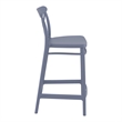 Home Square Cross Indoor Outdoor Counter Stool in Dark Gray - Set of 2
