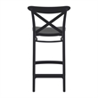 Home Square Cross Indoor Outdoor Counter Stool in Black - Set of 2