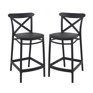 home square cross indoor outdoor counter stool - set of 2