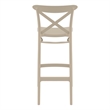 Home Square Cross Indoor Outdoor Bar Stool in Taupe - Set of 2