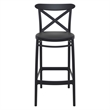 Home Square Cross Indoor Outdoor Bar Stool in Black - Set of 2