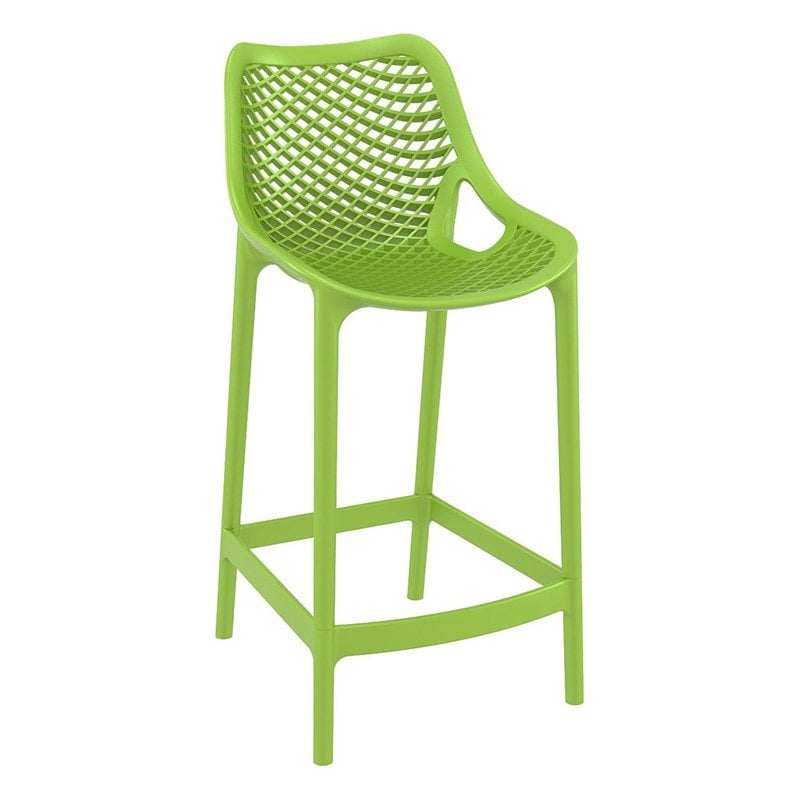 Home Square Patio Counter Stool in Tropical Green - Set of 2