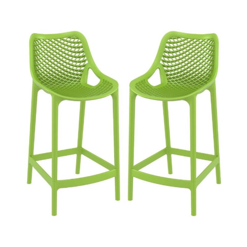 Home Square Patio Counter Stool in Tropical Green - Set of 2