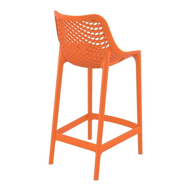Home Square Patio Counter Stool in Orange Finish - Set of 2