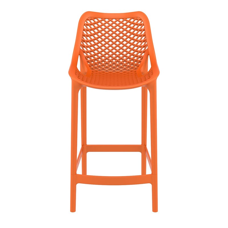 Home Square Patio Counter Stool in Orange Finish - Set of 2