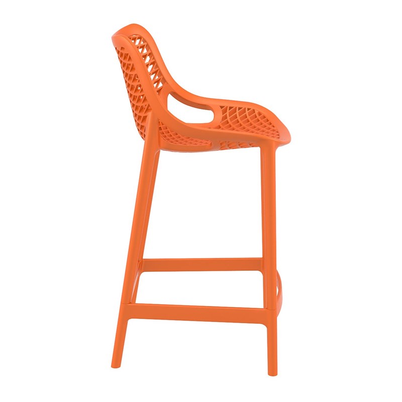 Home Square Patio Counter Stool in Orange Finish - Set of 2