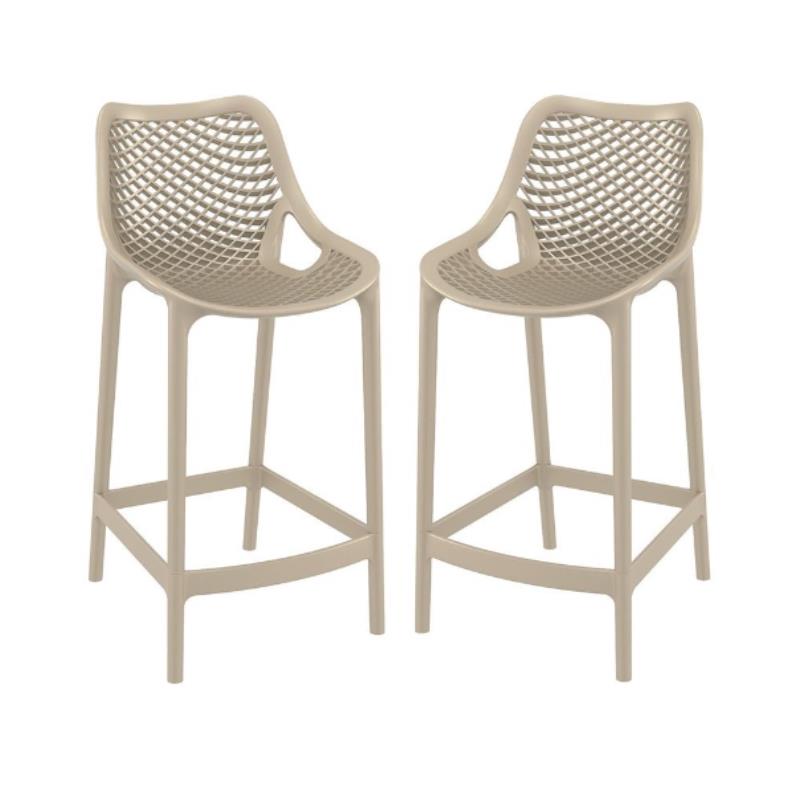 Home Square Patio Counter Stool in Dove Gray Finish - Set of 2